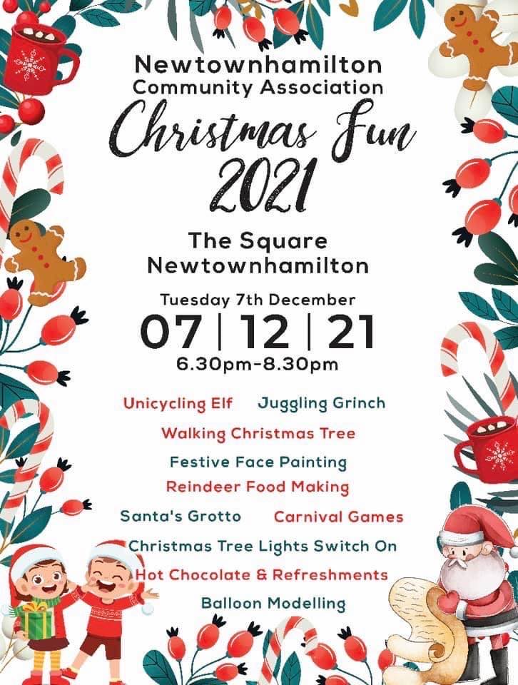 Newtownhamilton Community Association post promoting the Christmas Lights Switch On